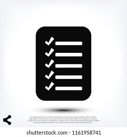 checklist icon, stock vector illustration flat design