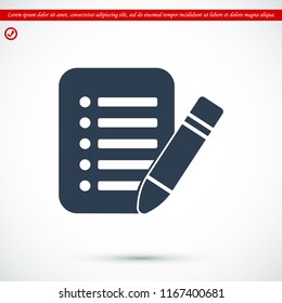 checklist icon, stock vector illustration flat design