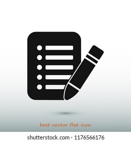 checklist icon, stock vector illustration flat design