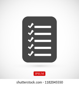 checklist icon, stock vector illustration flat design