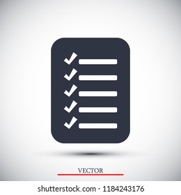 checklist icon, stock vector illustration flat design