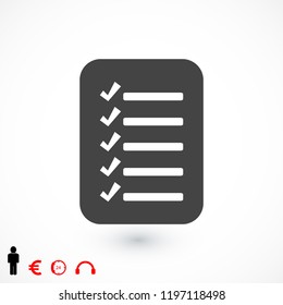 checklist icon, stock vector illustration flat design