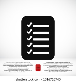 checklist icon, stock vector illustration flat design
