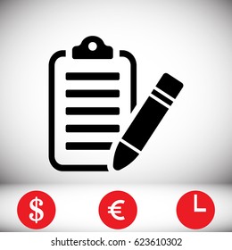 checklist icon, stock vector illustration flat design