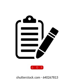 checklist icon, stock vector illustration flat design