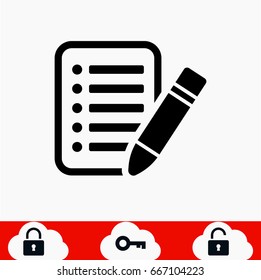 checklist icon, stock vector illustration flat design