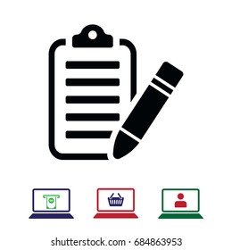 checklist icon, stock vector illustration flat design