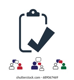 checklist icon, stock vector illustration flat design