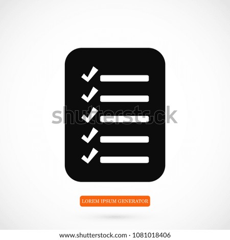 checklist icon, stock vector illustration flat design