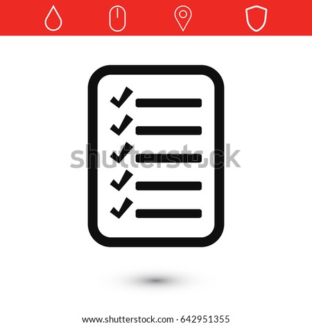 checklist icon, stock vector illustration flat design