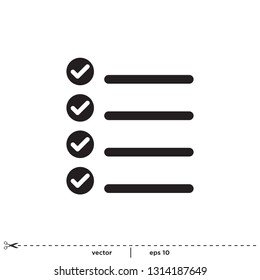 símbolo de icono de lista de comprobación