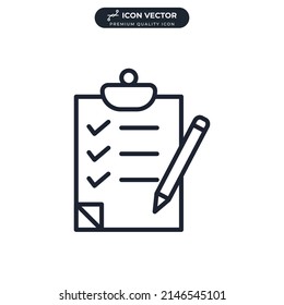 plantilla de símbolo de icono de lista de comprobación para el logotipo de colección de diseño gráfico y web ilustración vectorial