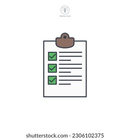 Symbolvorlage für Checkliste für Grafik- und Webdesign-Kollektion, Vektorgrafik