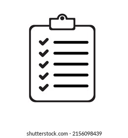 Checklist icon, Checklist symbols, vector illustration. Flat design style. vector Checklist icon illustration isolated on white background, pause icon Eps10.