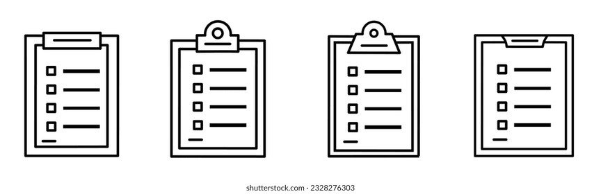 Checklist icon. Checklist thin line icon collection. Stock vector.