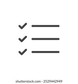 Checklist icon Thin outline art symbol