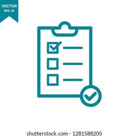 checklist icon in trendy flat design 
