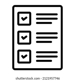 Checklist Icon. User interface Vector Illustration, As a Simple Vector Sign and Trendy Symbol in Line Art Style, for Design and Websites, or Mobile Apps,