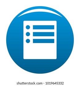 Checklist icon vector blue circle isolated on white background 
