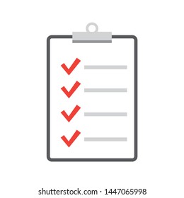 checklist icon vector. Clipboard and check marks vector.