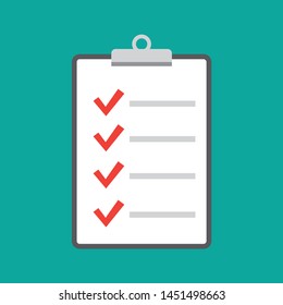 checklist icon vector. Clipboard and check marks vector.