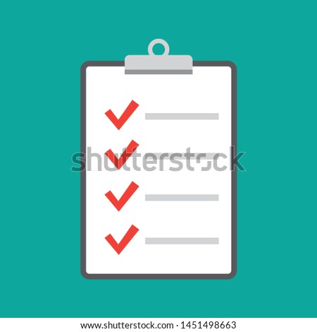 checklist icon vector. Clipboard and check marks vector.