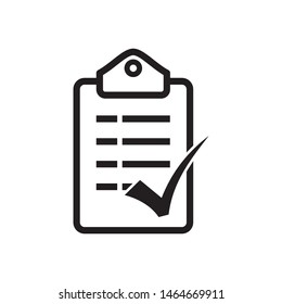 Checklist icon vector. Clipboard icon. One of set web icon. Flat illustration of clipboard with checklist.