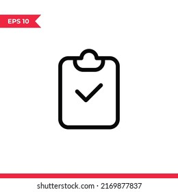 Vector de icono de lista de verificación. Firma del portapapeles