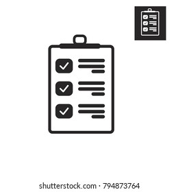 The checklist icon vector. Clipboard symbol. Flat  illustration
