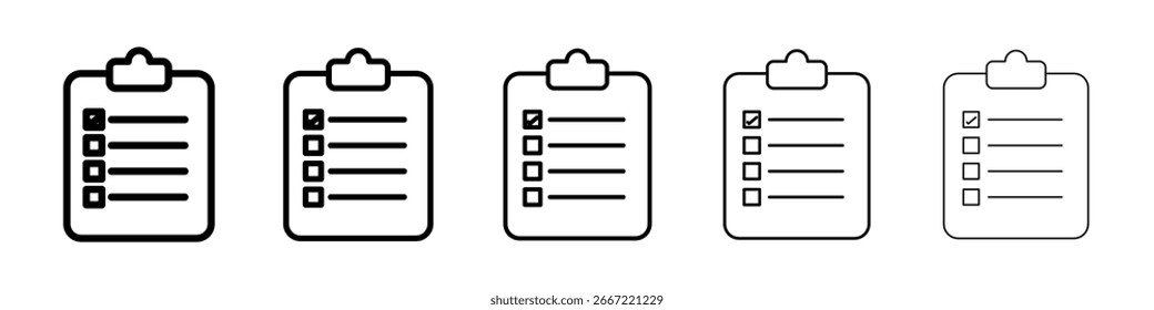 Icono de lista de verificación colección de Vector. EPS 10