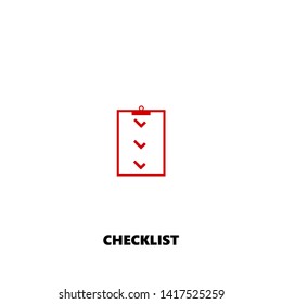 checklist icon. checklist vector design. sign design. red color