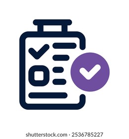 checklist icon. vector dual tone icon for your website, mobile, presentation, and logo design.