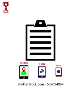 Checklist icon, Vector EPS 10 illustration style