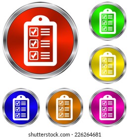 checklist  icon - vector glossy colourful buttons