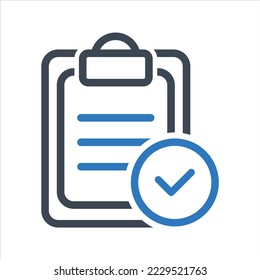 Icono de lista de verificación. Vector y glifo