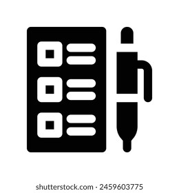 ícono de lista de verificación. ícono de glifo de Vector para tu Sitio web, móvil, presentación y diseño de logotipo.