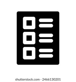 checklist icon. vector glyph icon for your website, mobile, presentation, and logo design.