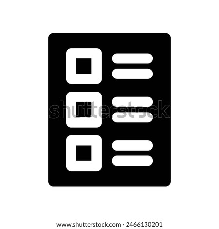 checklist icon. vector glyph icon for your website, mobile, presentation, and logo design.