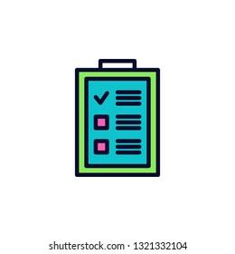 Checklist Icon Vector Illustration in Filled Style for Any Purpose