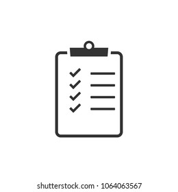 Checklist icon. Vector illustration, flat design.
