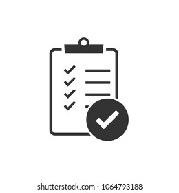 Checklist icon. Vector illustration, flat design.