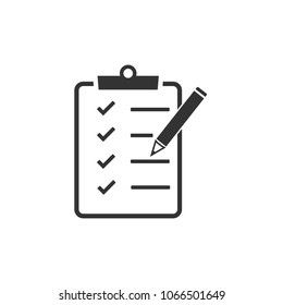 Checklist icon. Vector illustration, flat design.