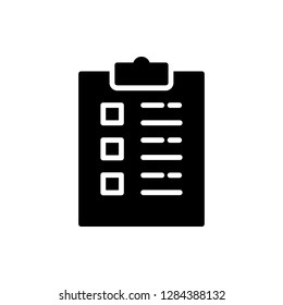 Checklist Icon Vector Illustration in Glyph Style for Any Purpose