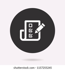 Checklist icon. Vector illustration isolated. Simple pictogram for graphic and web design.