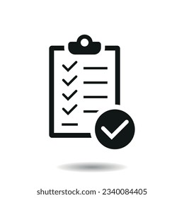 Checklist icon vector illustration. Report document on isolated background. List sign concept.