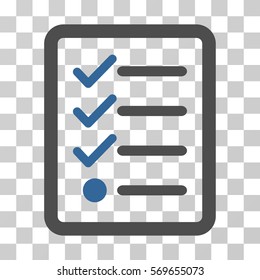 Checklist icon. Vector illustration style is flat iconic bicolor symbol, cobalt and gray colors, transparent background. Designed for web and software interfaces.