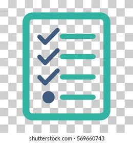 Checklist icon. Vector illustration style is flat iconic bicolor symbol, cobalt and cyan colors, transparent background. Designed for web and software interfaces.