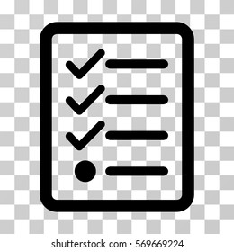 Checklist icon. Vector illustration style is flat iconic symbol, black color, transparent background. Designed for web and software interfaces.