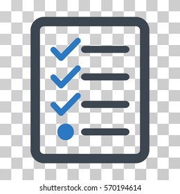 Checklist icon. Vector illustration style is flat iconic bicolor symbol, smooth blue colors, transparent background. Designed for web and software interfaces.