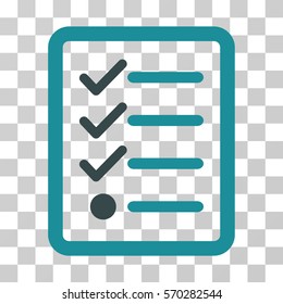 Checklist icon. Vector illustration style is flat iconic bicolor symbol, soft blue colors, transparent background. Designed for web and software interfaces.